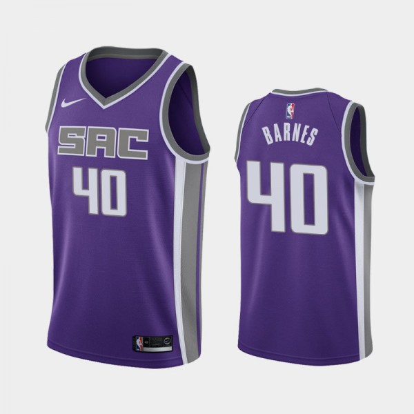 Harrison Barnes Sacramento Kings #40 Men's Icon 2019 season Jersey - Purple