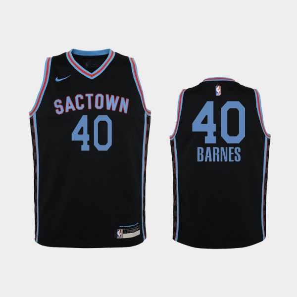 Harrison Barnes Sacramento Kings #40 Youth City 2020-21 Edition Jersey - Black